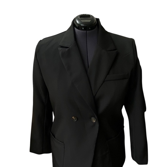Solid Black Wardrobe Basic 1 button Blazer Jacket lined Women's size Large NWT - Picture 6 of 9